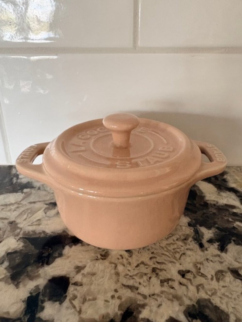 STAUB LaCototte Mini Round Enameled Stoneware Light Pink NEW